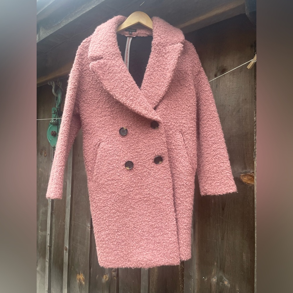 Topshop Blush Teddy Coat